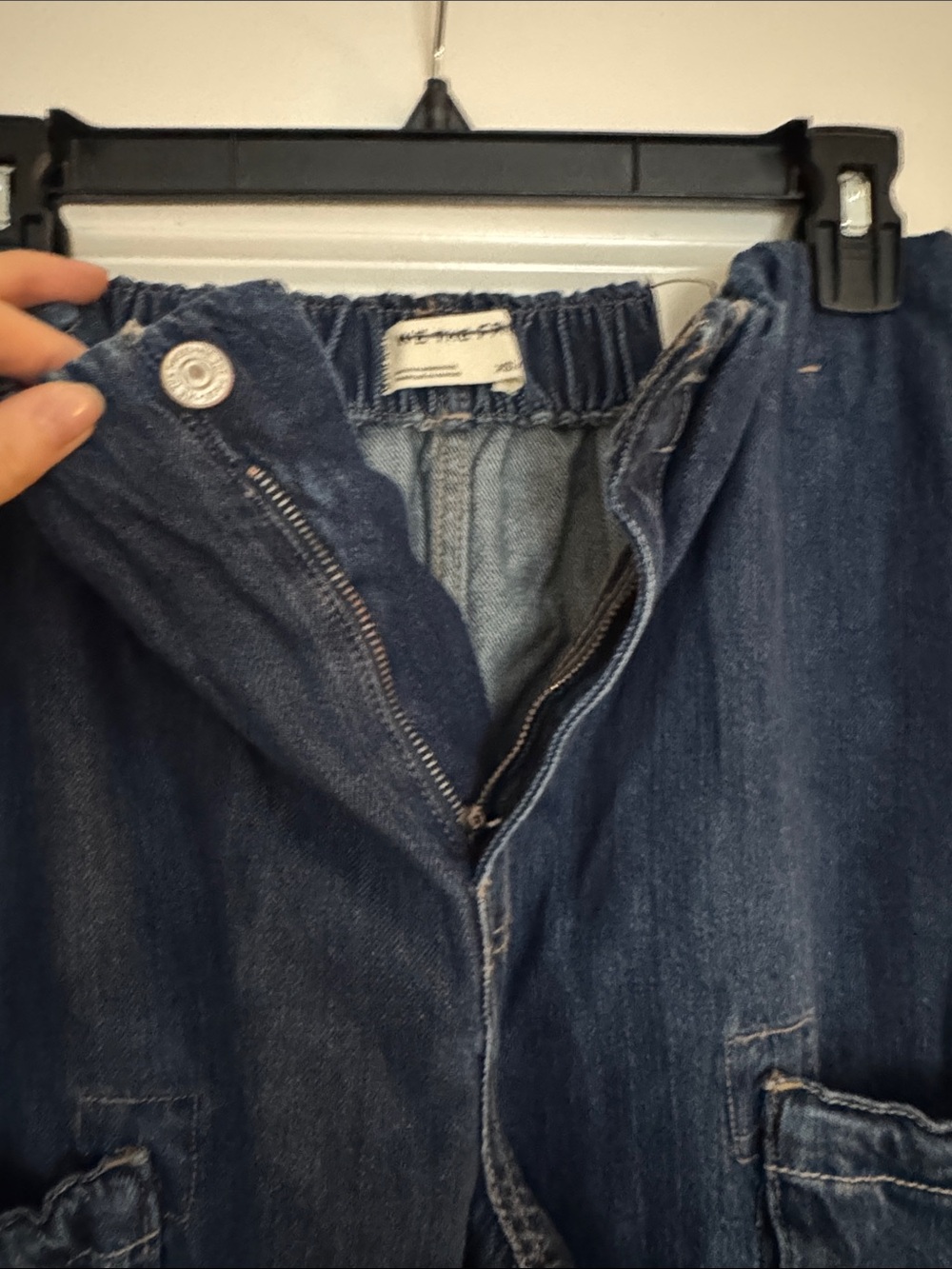 NWT Free People We The Free Marty Pull-On Crop / Cargo Denim Shorts - Picture 13 of 16